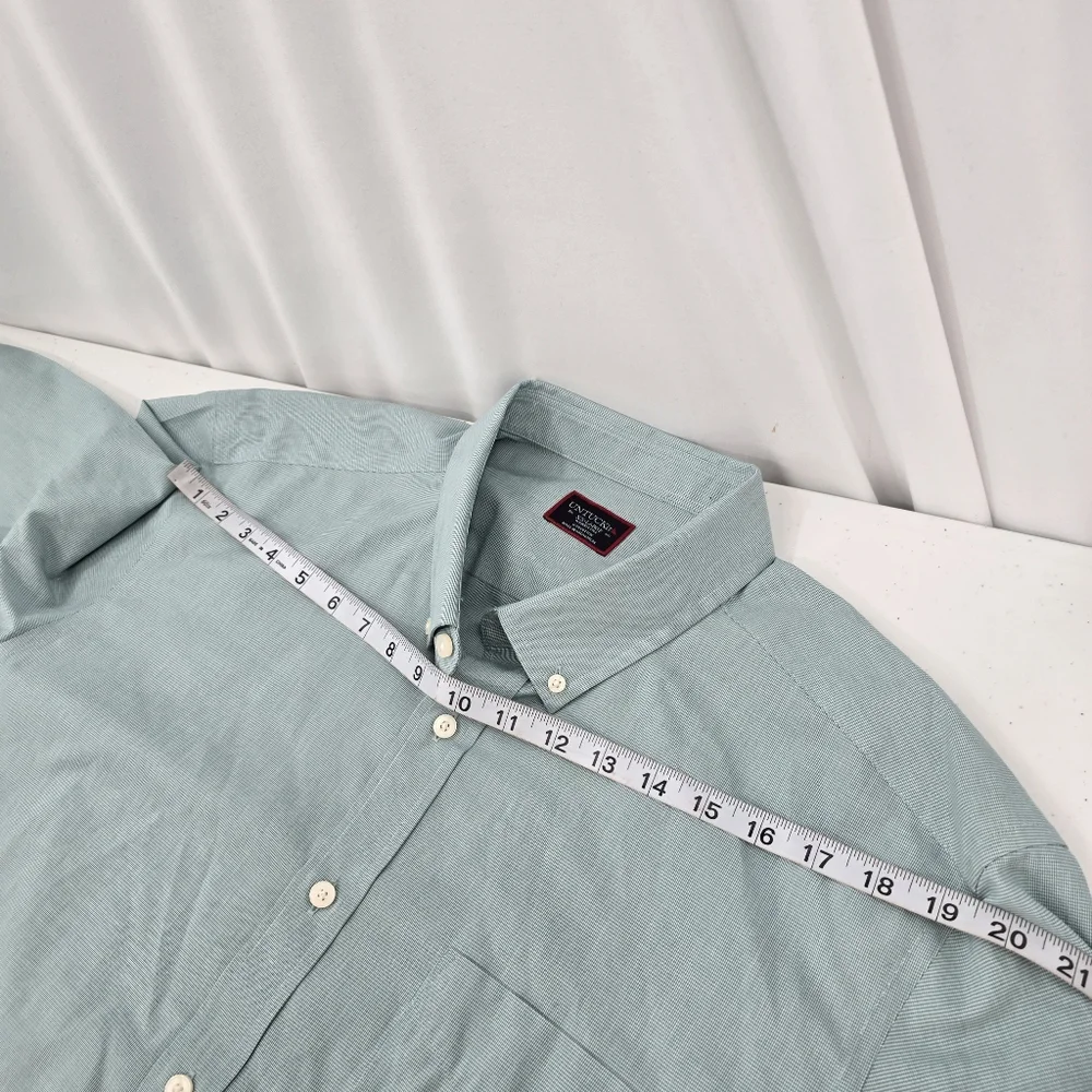 Untuckit Cadetto Wrinkle Free Shirt Men's Size 2XL‎ Green Micro Houndstooth L/S.